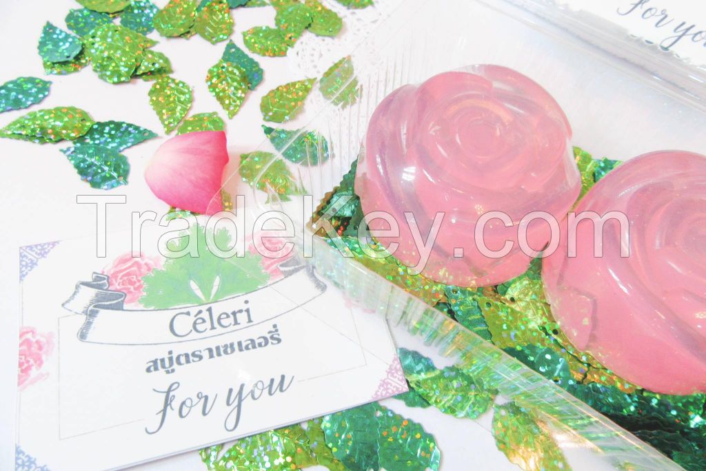 Glitter Rose Soap: Aroma Exfoliating and Cleansing bar