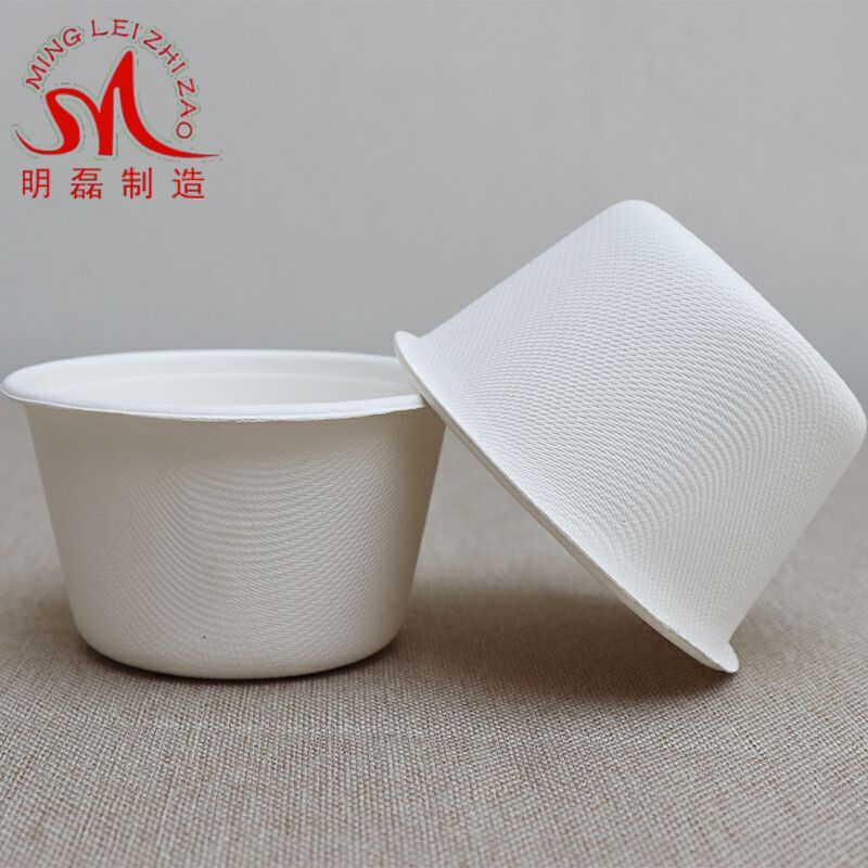 12oz Eco-Friendly Sugarcane Degradable Bagasse Pulp Plant Fiber Cup Biodegradable Cup for Coffee and Soup