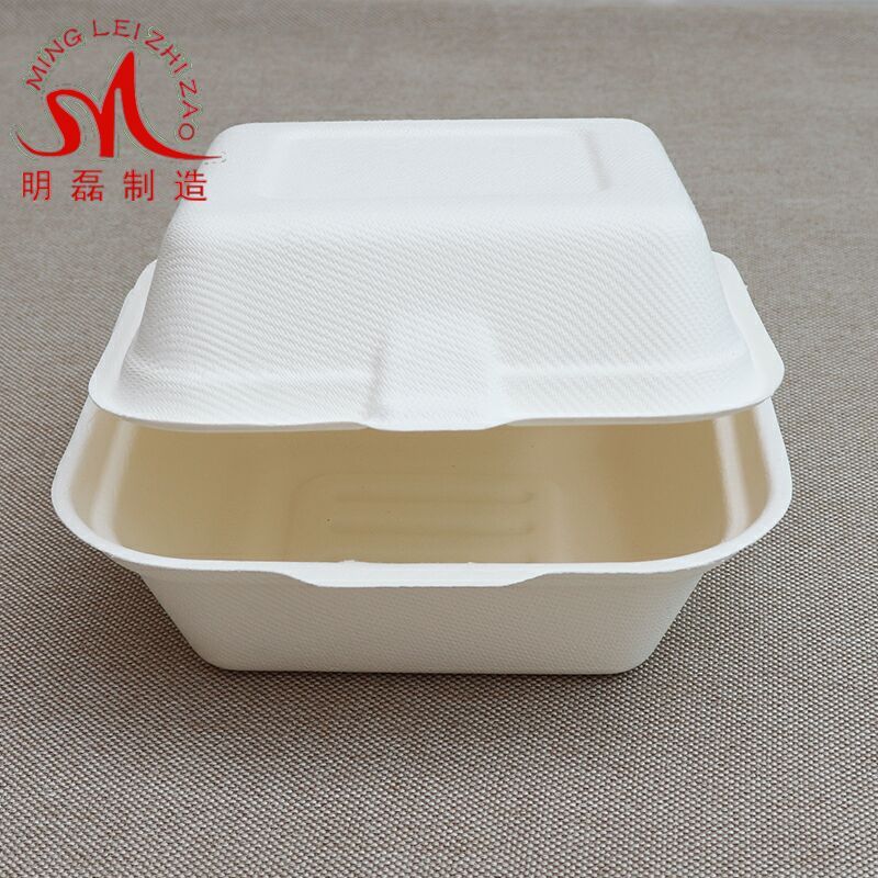 6 inch Bamboo and Bagasse Pulp Food Container Lunch Box High Quality Disposable Lunch Boxes