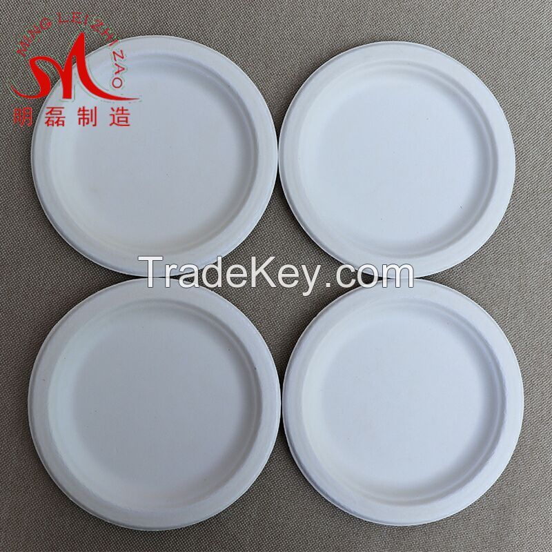 6 inch Bleached Bagasse 100% Biodegradable Tableware Sandwich Dinner Paper Plates