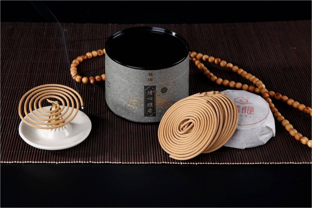 Natural Sandalwood incense coils fragrance indoors