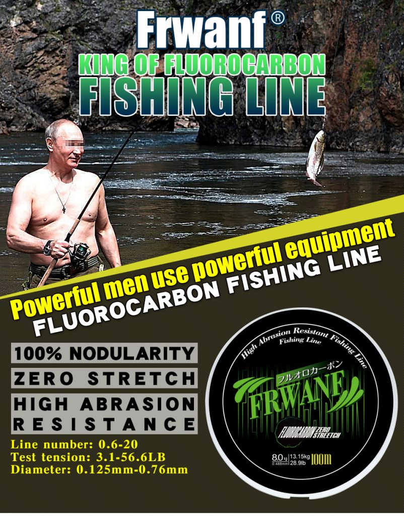 Large stock Per 100 meter USD3.03--19.70 , 0.125--0.760 mm 3.1LB---56.6LB Fluorocarbon Fishing Line