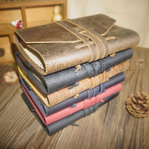 Engraved Leather Notebook with Tie Leather Notebook no Lines