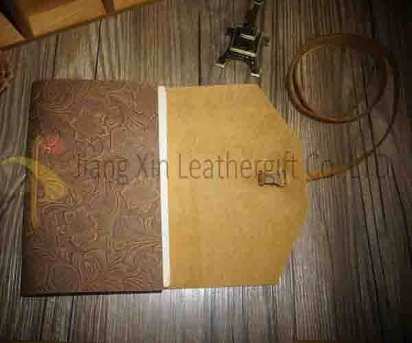 Engraved Leather Notebook with Tie Leather Notebook no Lines