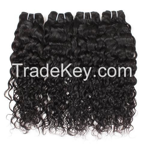 Brazilian Water Wave Virgin Human Hair 4 Bundles Hair Extensions