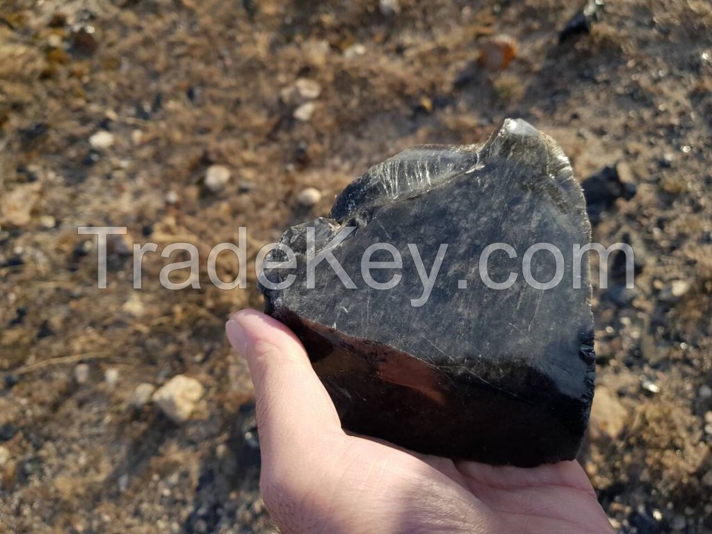 Natural Georgian Obsidian, Rough Quartz, Rock Stones of Obsidian