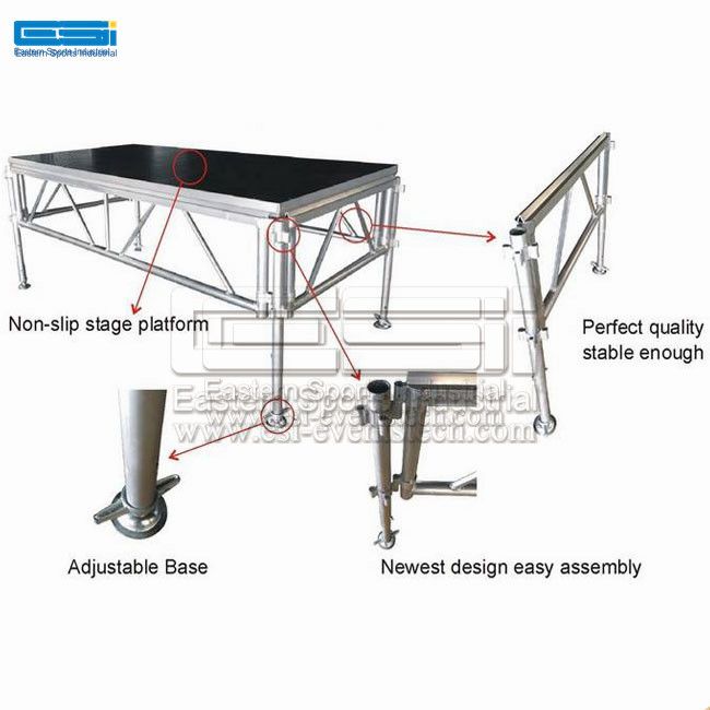 Cheap used heavy duty wooden portable riser outdoor modern wedding event stage platform for sale