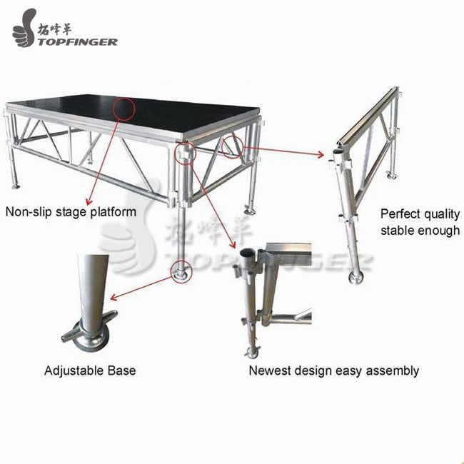 Collapsible Theme Concert Folding Stage Used Intelli Stage Lite Deck Platforms 4ftx4ft