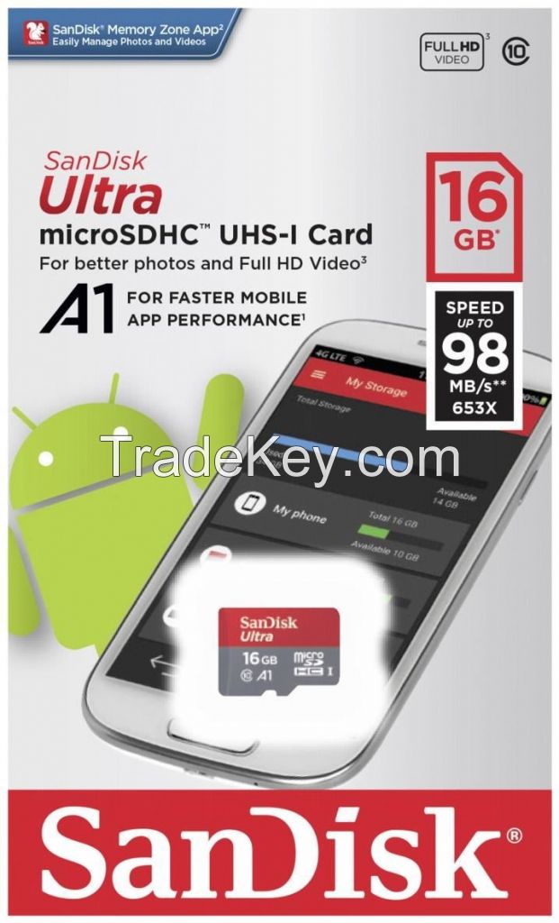 Sandisk Ultra Micro SDXC 16GB UHS-I Card A1 Class 10