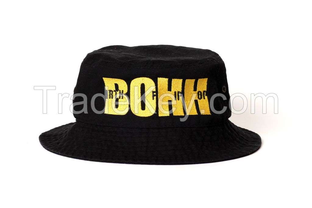 BOHH Black and Yellow Embroidered Bucket Cap