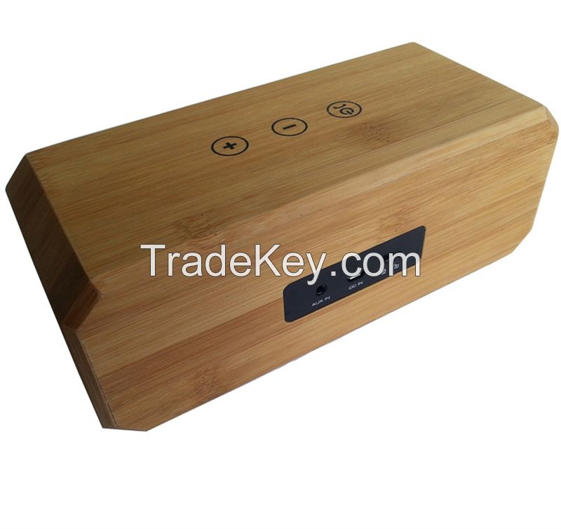 high-end wooden bamboo portable bluetooth speaker can use wireless