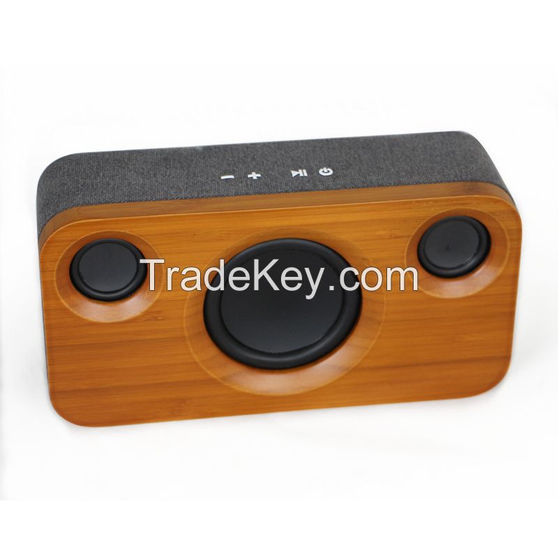 high-end wooden bamboo portable bluetooth speaker can use wireless