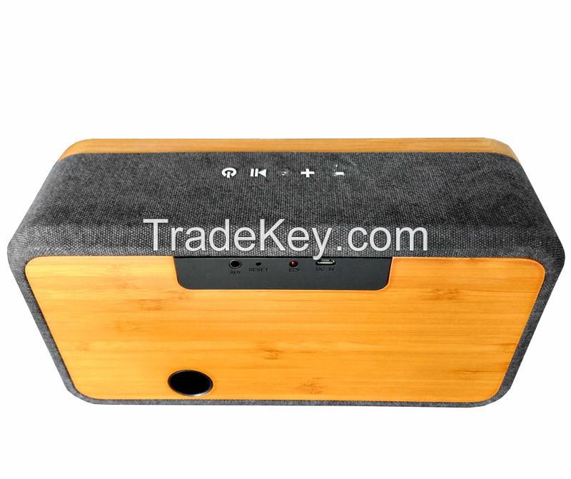 high-end wooden bamboo portable bluetooth speaker can use wireless