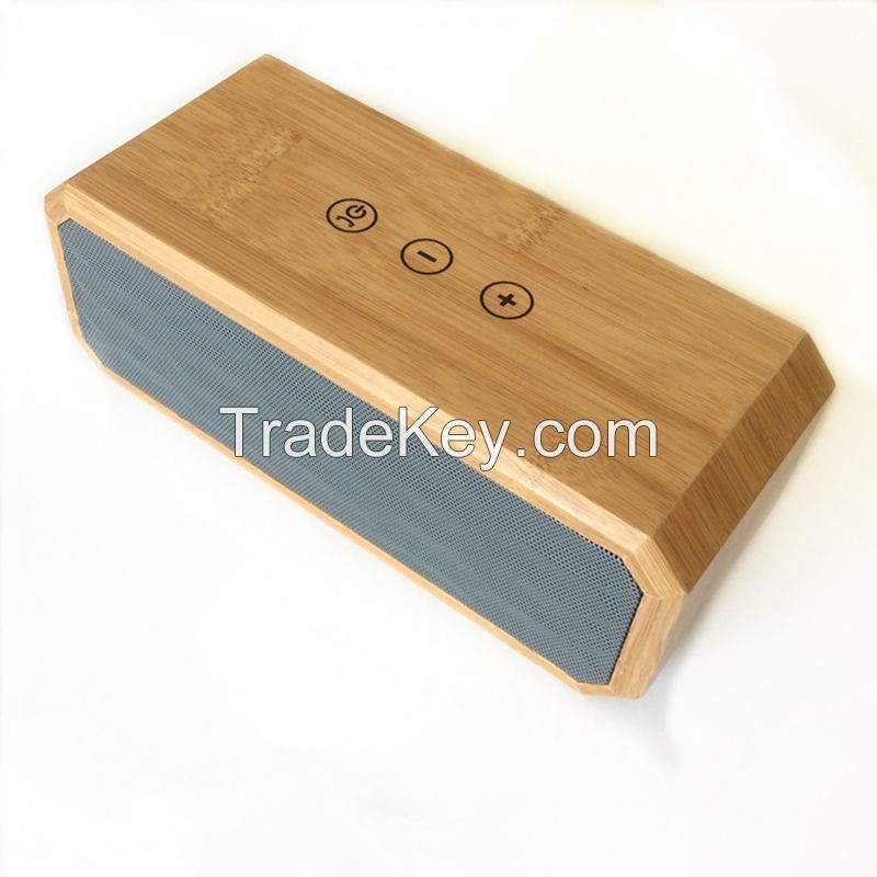 high-end wooden bamboo portable bluetooth speaker can use wireless