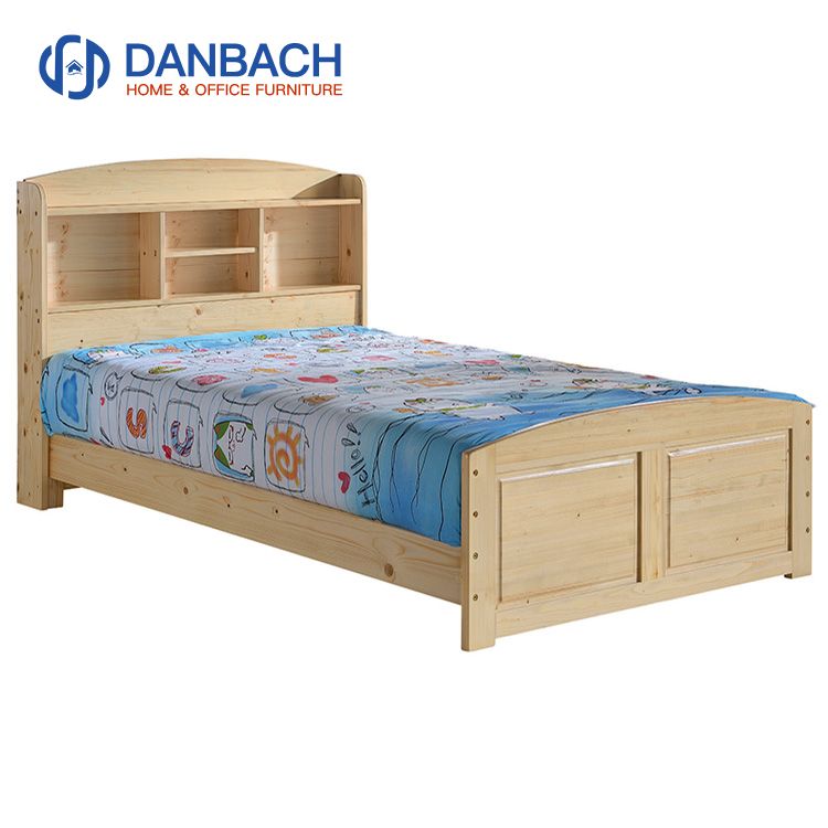 Natural Wooden Layer Kids Bed Children Bedroom Furniture Solid Wood Cot