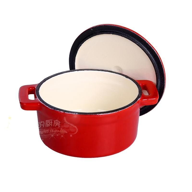 Mini Enameled cast iron cookware infants 10cm round soup pot home mult