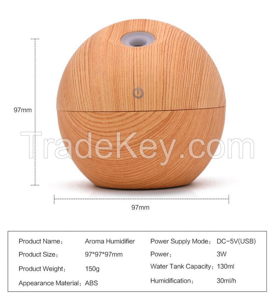 130ml Essential Oil Antique Ultrasonic Anion Humidifier Wood