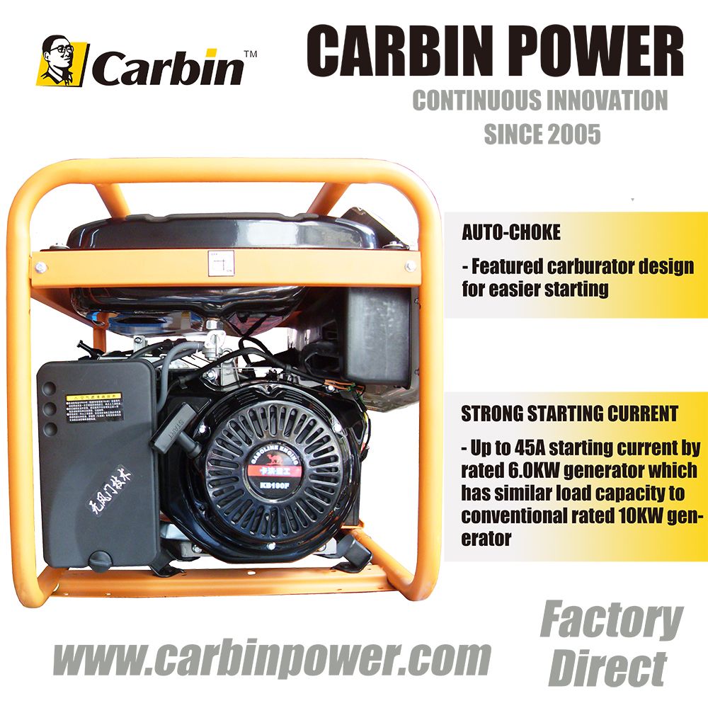 6.0KW SSC Auto-choke Gasoline Generator Set