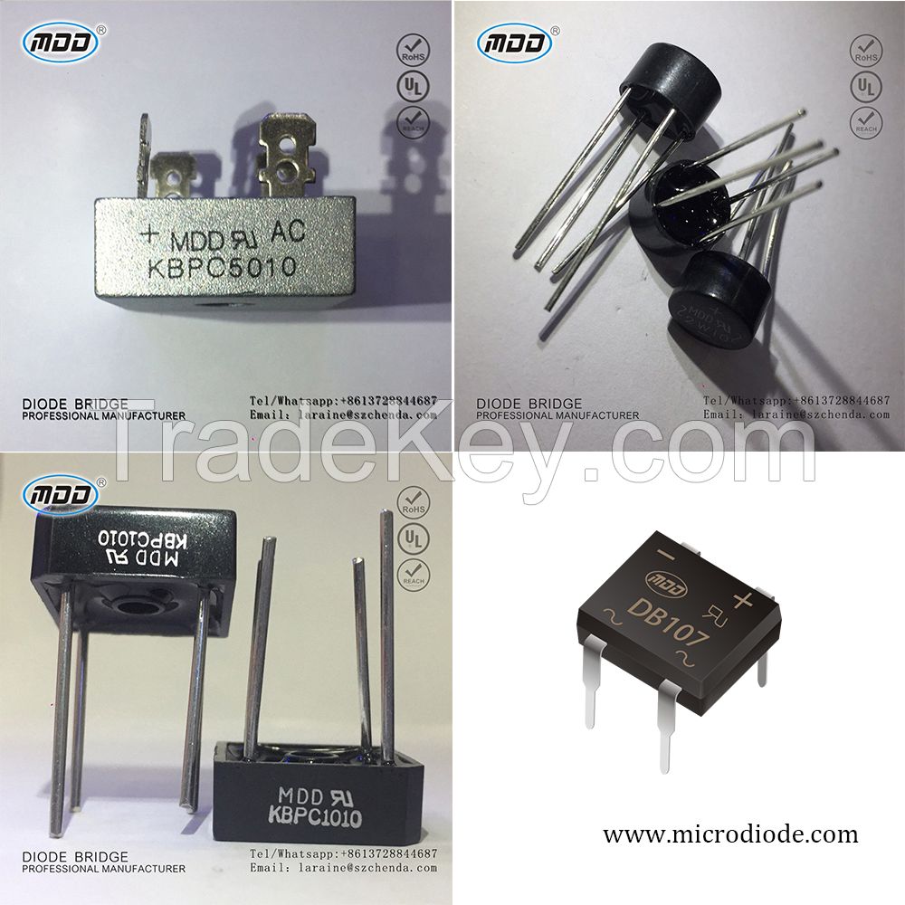 Hot Selling 10 Amp 1000V KBPC1010 10A Single Phase Bridge Rectifier Diode Pile KBPC5010 2W10 DB107