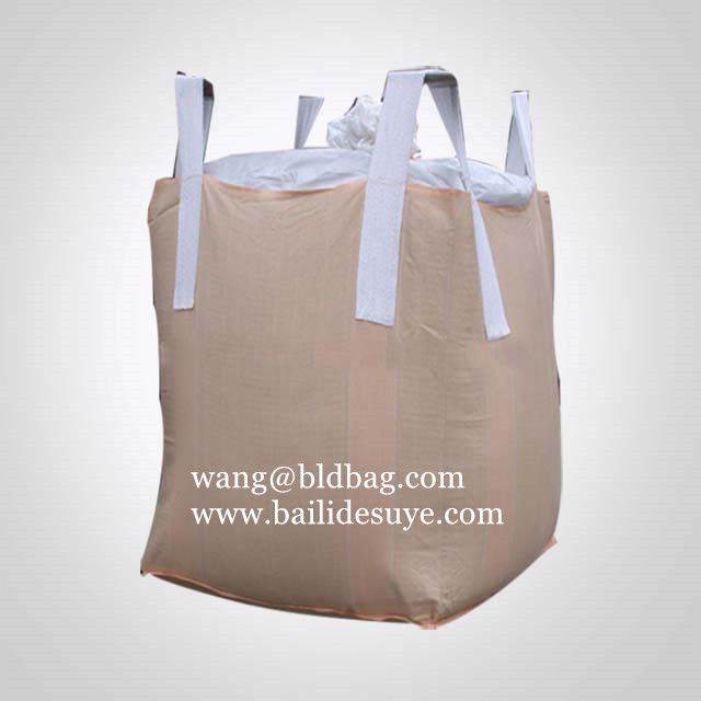 Cross corner jumbo bag/bulk bags with skirt top