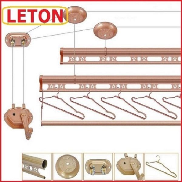 Manual balcony clothes drying rack