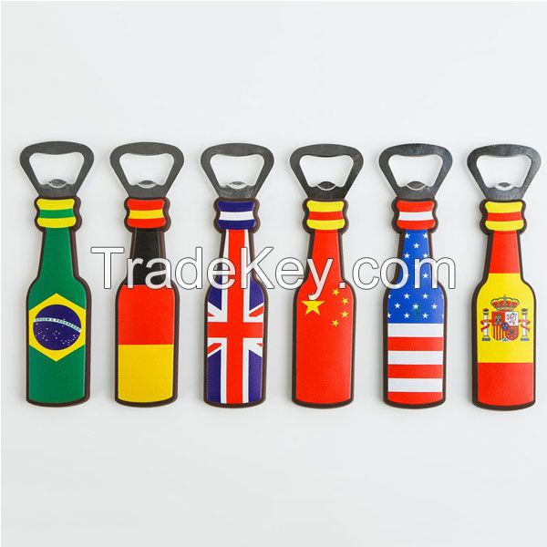 2D 3D Custom Soft PVC Metal Beer Rubber Fridge Magnet Bottle Opener