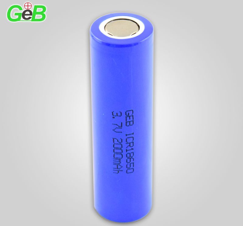 High quality Cylindrical rechargeable li-ion battery 3.7v 2000mah 18650 battery cell