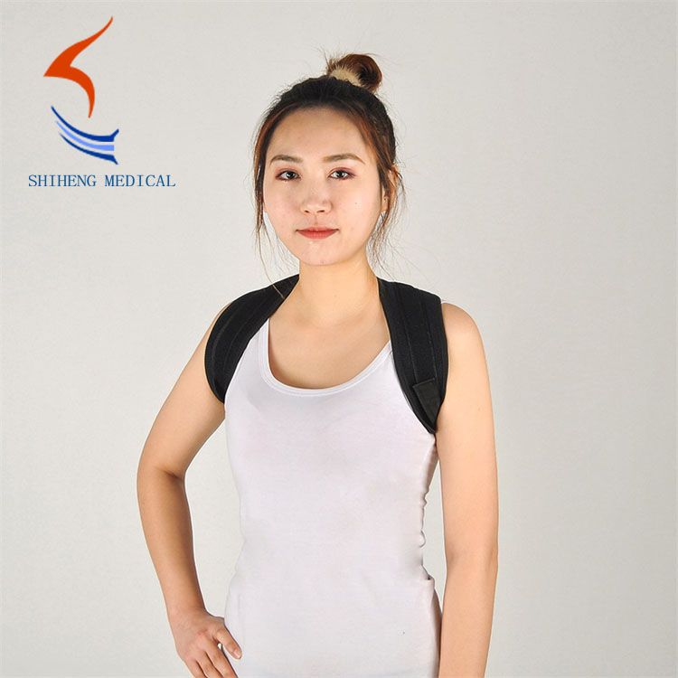 Back posture corrector black clavicle brace