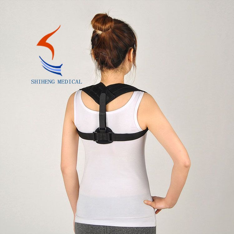 Back posture corrector black clavicle brace