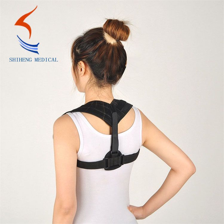 Back posture corrector black clavicle brace