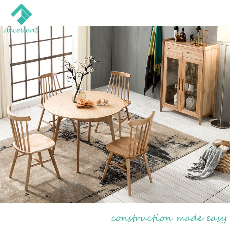 Comfortable nordic style solid wood dining table with chairs designs