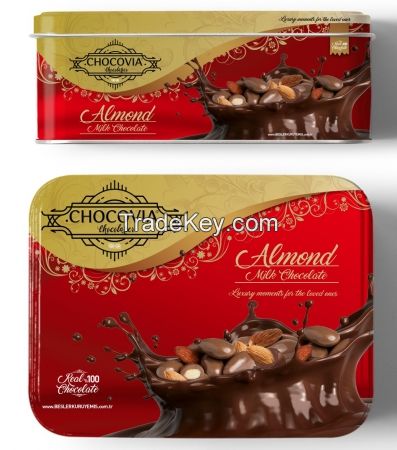 Gift choco dragees, Tin box