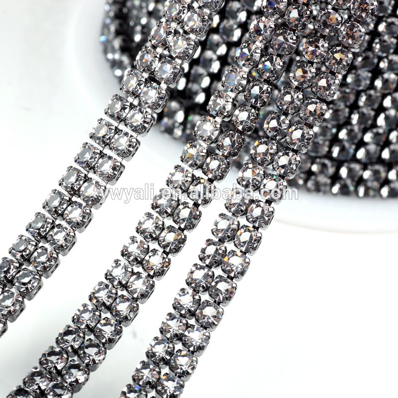 Rhinestone Cup Chain Trim Crystal Fancy Stone Chain Trimming For Dresses