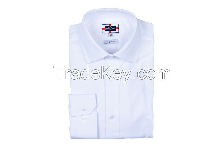 White Classic Fit Regular Cuff Dress Shirt