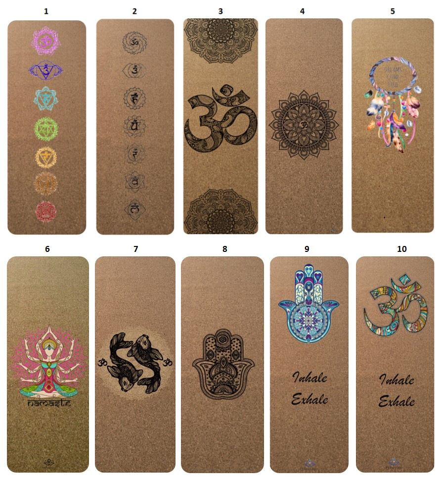 Organic Cork Rubber Mandala Yoga mat