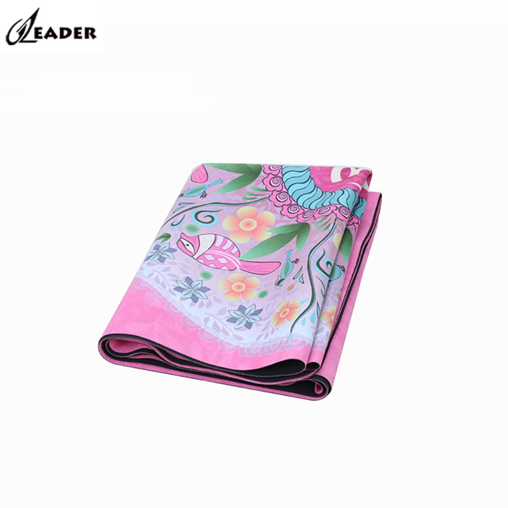 Custom microfiber outdoor sports print travel yoga mat for fitness