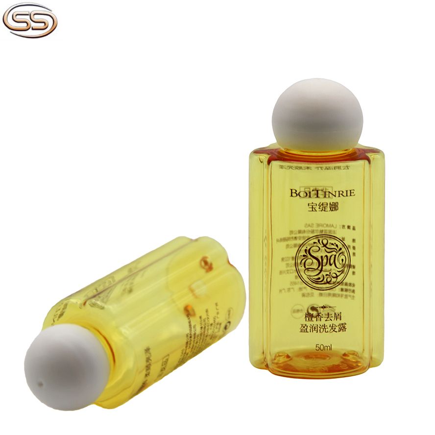 Amber travel PET plastic bottle for hair care