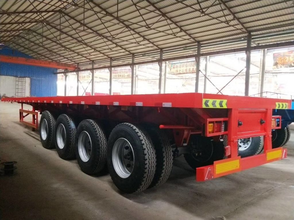 40-45Ft 4 Axle Flatbed Semi Trailer