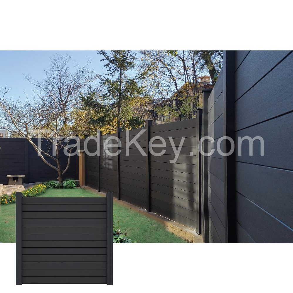 Exterior Garden Fencing Waterproof Wood Garden Composite Fence Panels Grey UV Resistant FSC 6FTX6FT