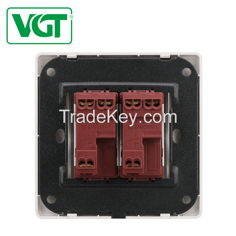 wall socket factory PC 2GANG 1WAY WALL SWITCH