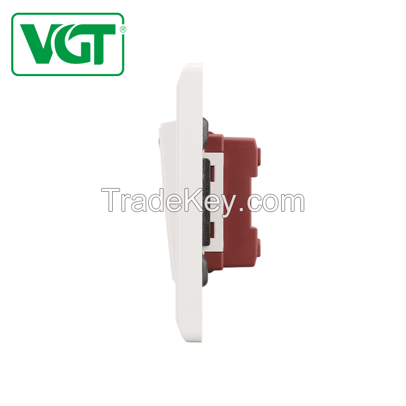 wall socket factory PC 2GANG 1WAY WALL SWITCH