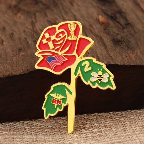 Rose Enamel Lapel Pins