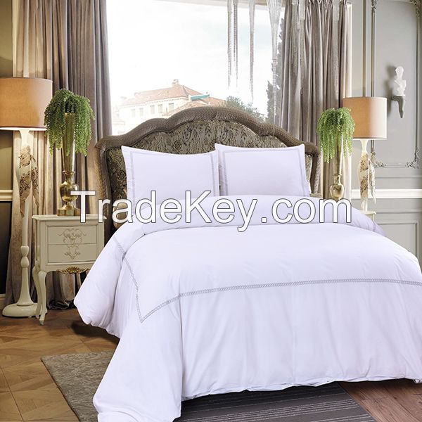 Embroidery hotel 100% cotton duvet cover set