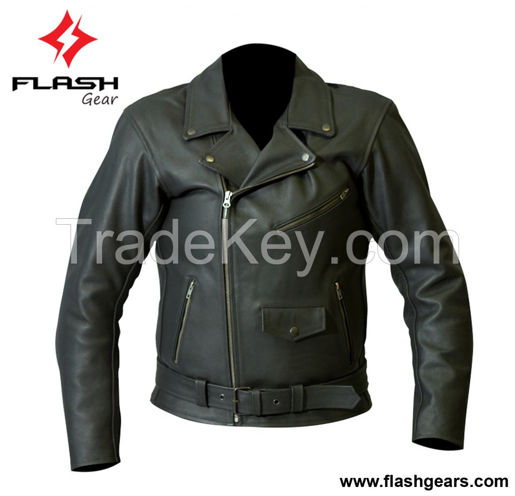 Men Leather Motorbike Brando Jackets 