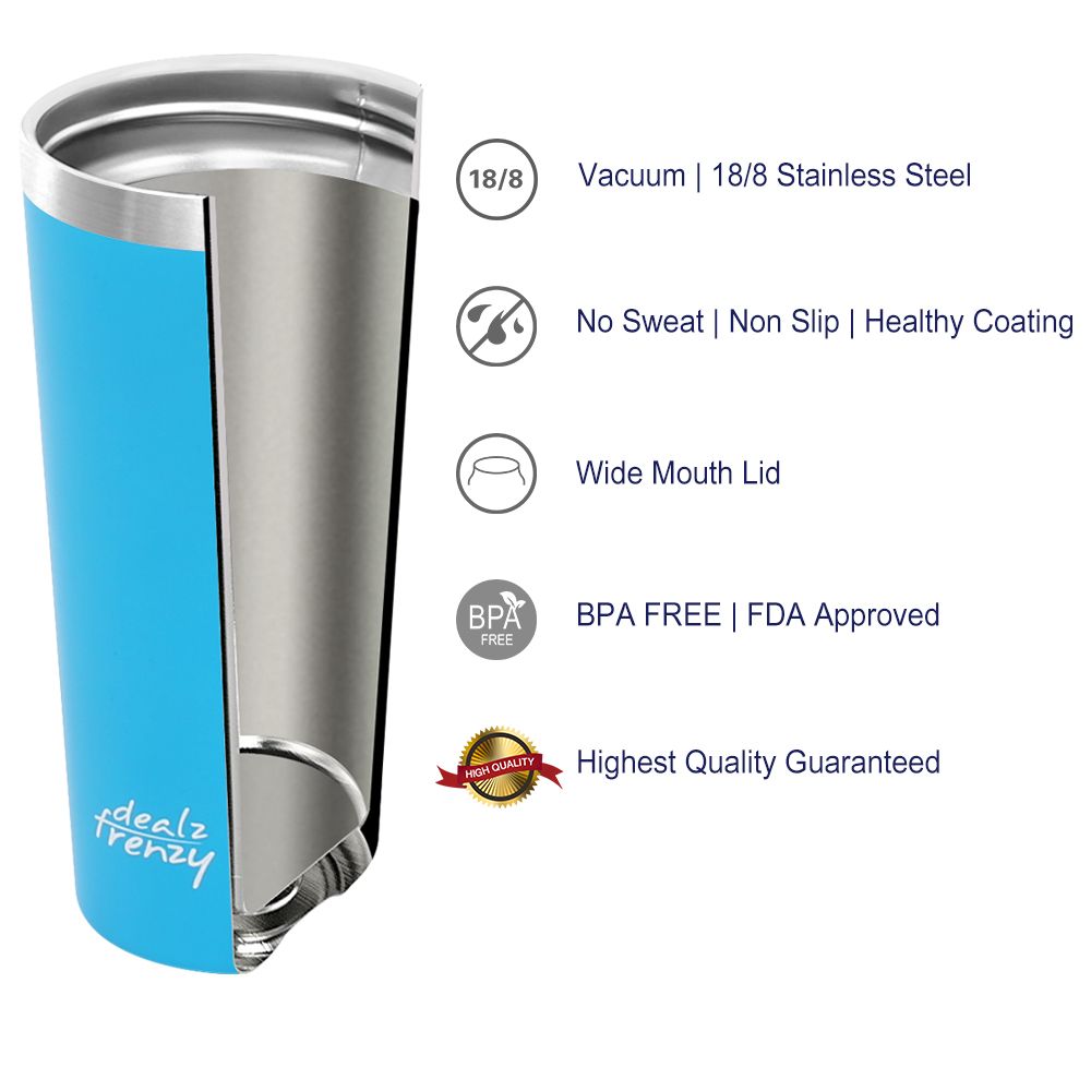 Insulated Tumbler - Double Wall Stainless Steel Travel Coffee Mug with Lid, Thermo Cup BPA Free | FDA, No Sweat Water Flask Bulk Vacuum Insulated Bottle, Thanksgiving Gift 17 oz