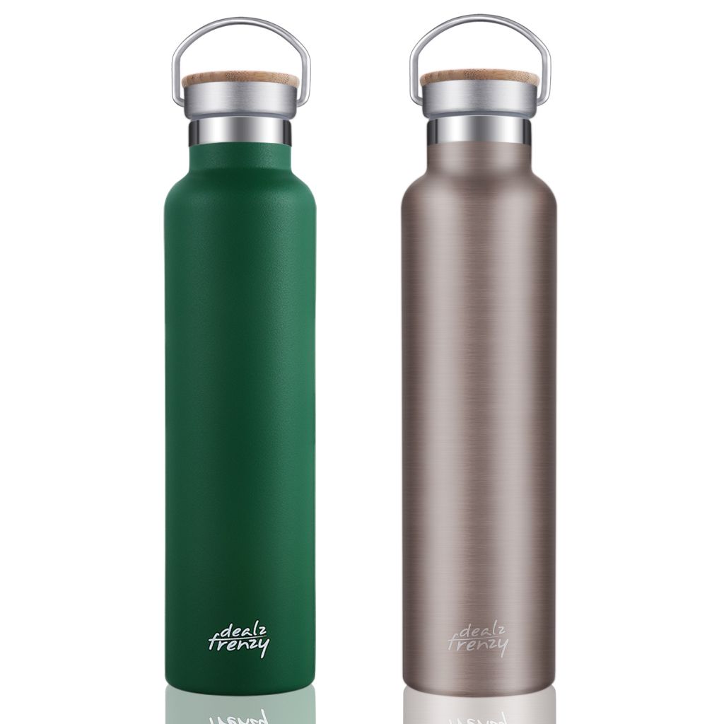 Insulated Water Bottle - Double  Wall Stainless Steel Vacuum Thermoses Flask with lid-Hot Cold Drinks, Bamboo Cap Coffee Cups, BPA Free, Black Friday 26 oz