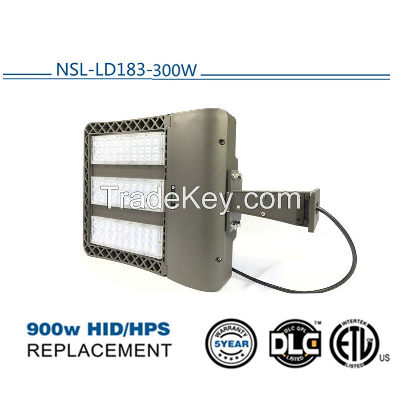 2018 hot sale dlc etl listed 300w commercial led parking lot lights for usa