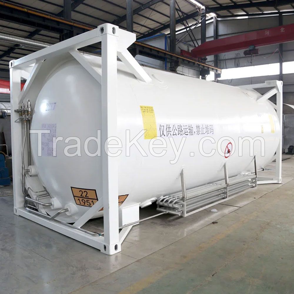 ISO horizontal container storage tank for cryogenic storage