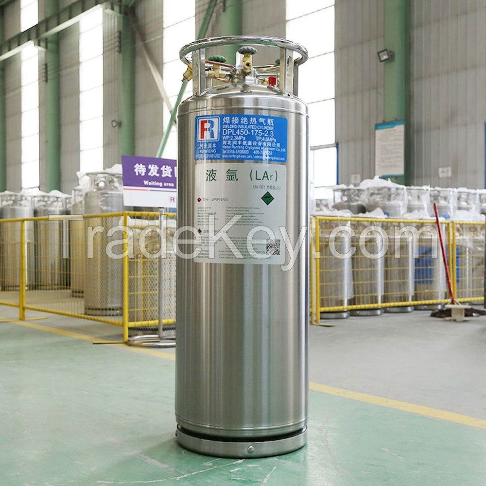 195L Welded Insulated Cylinder Cryogenic Liquid Argon Dewar Flask