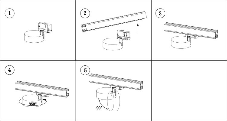 Business design 20W Four Wires Aluminum LED track light